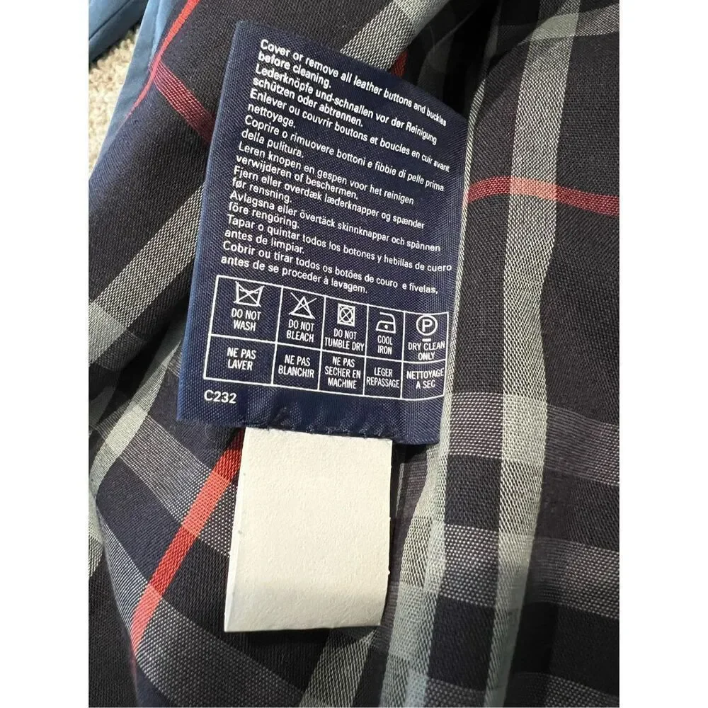 Burberrys’ women coat blue oversize full zip pockets size M - Picture 13 of 13